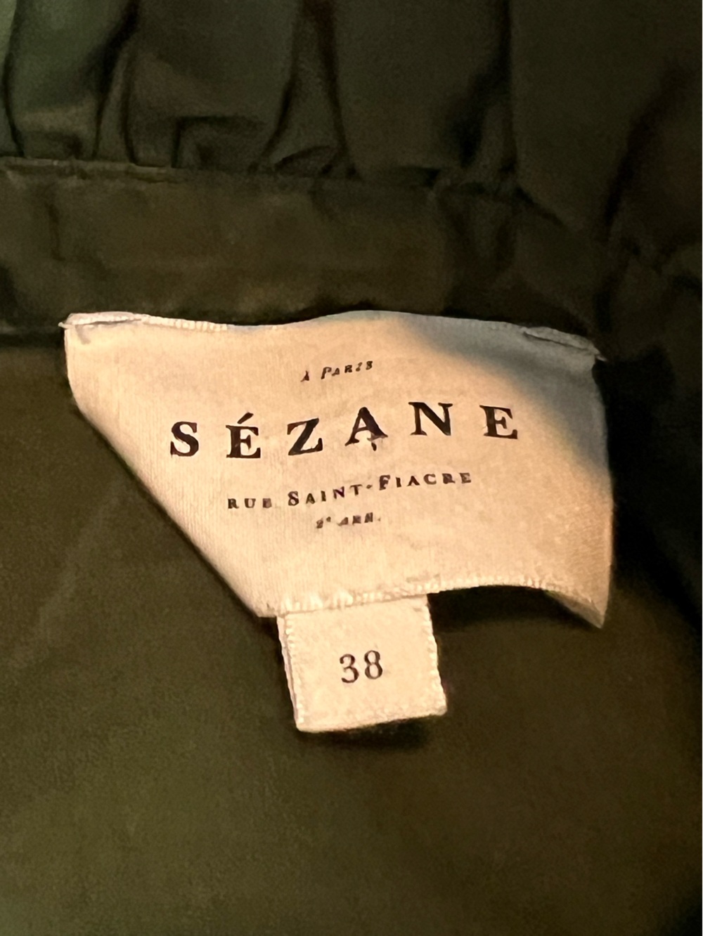 Sézane Lou Shirt Perfect Green Embroidered Lace Ruffle Blouse Size 38 (US 6) - Picture 5 of 6